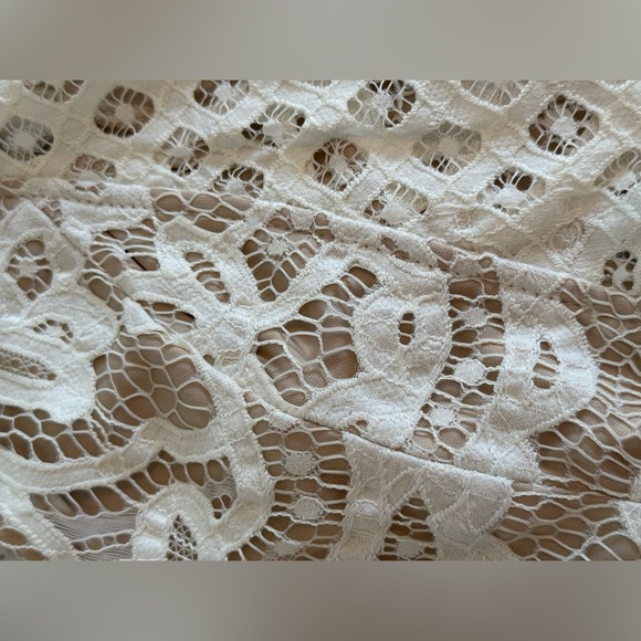 Crystal Doll White Sheath Mini Dress with Ruffled Cut Outs - Picture 7 of 10